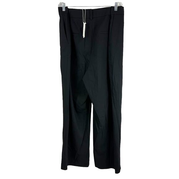 Vince NWT Black Straight Leg Wool Blend Trousers Plus Size 24 Flat Front Pockets - Picture 3 of 12